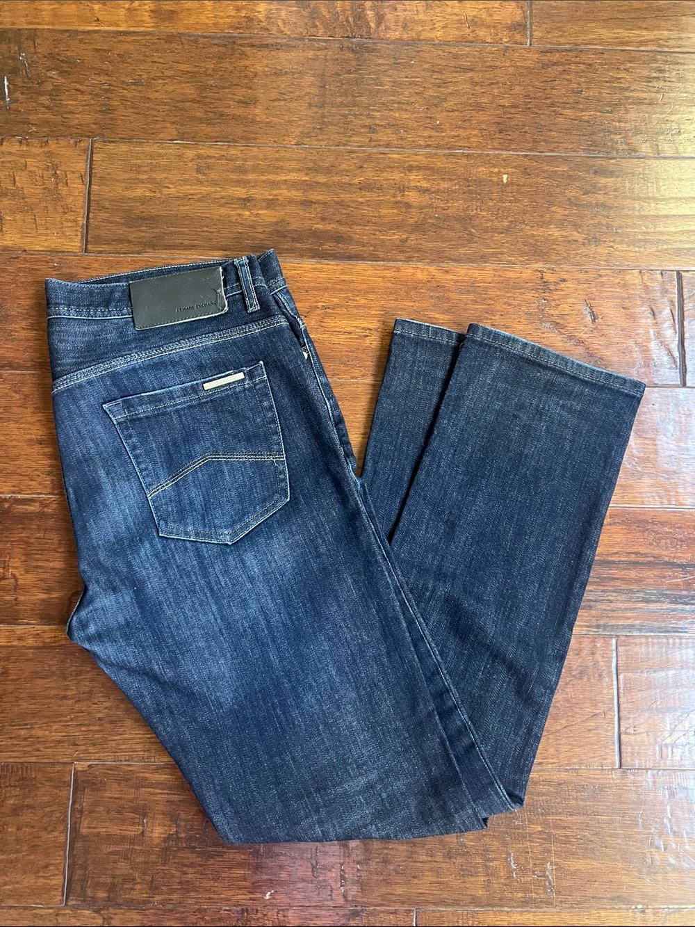 Armani Exchange Men’s Dark Indigo Straight Jeans
